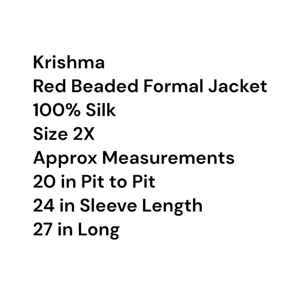Vtg KRISHMA Women's Red Open Cardigan Evening Jacket Sequined Beaded Plus Sz 2X - Picture 5 of 14